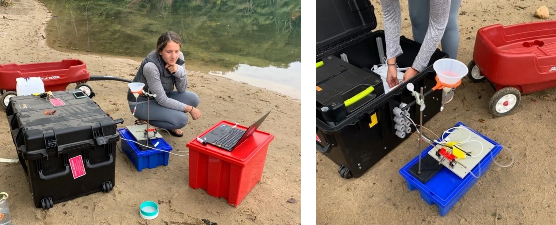Field testing the microplastics sensor.