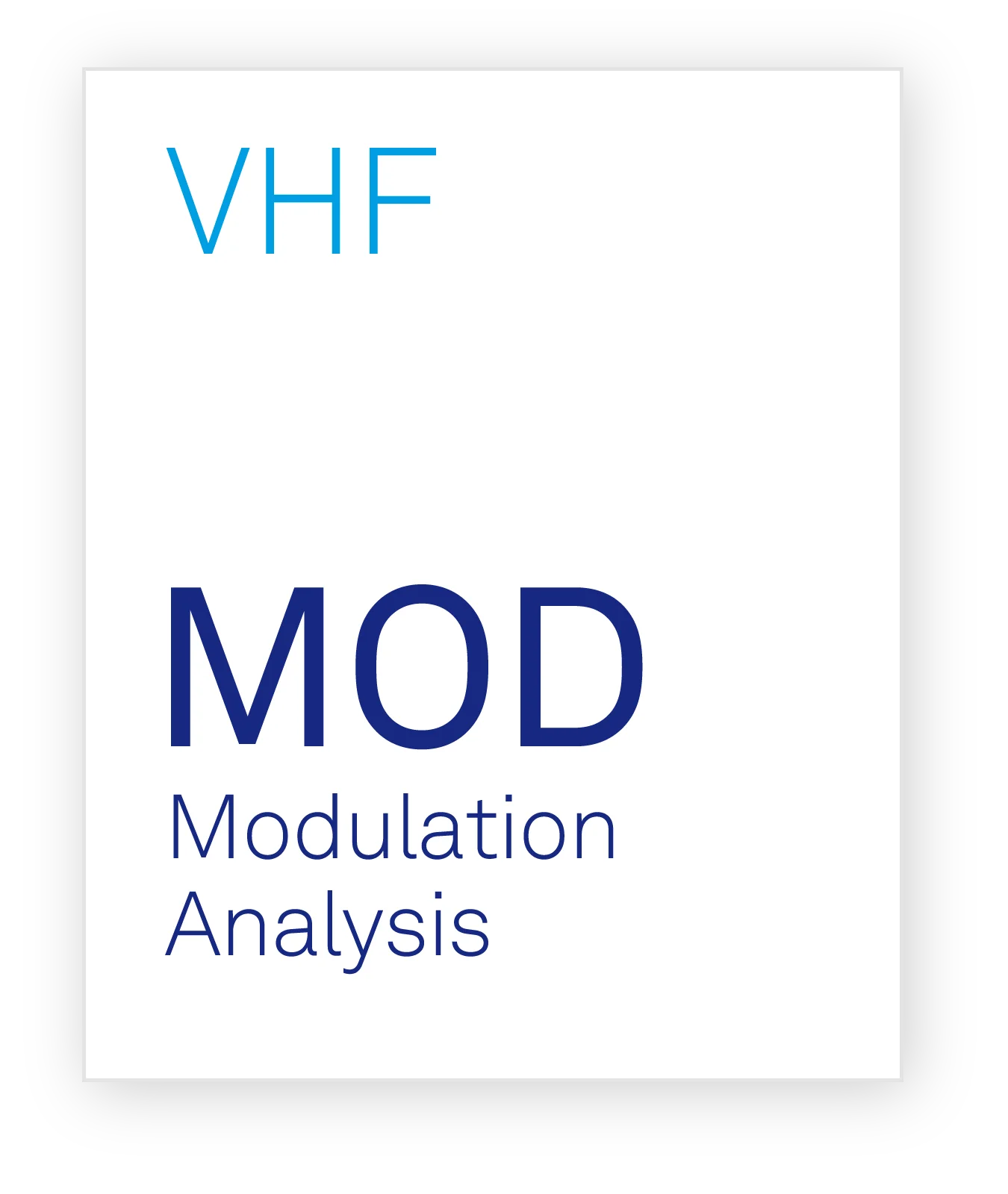 VHF-MOD Modulation Analysis Option